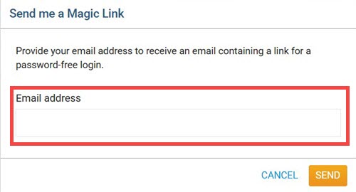 Pop-up window for email address