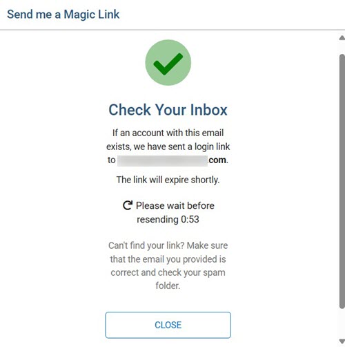 Magic Link is sent - Check your inbox