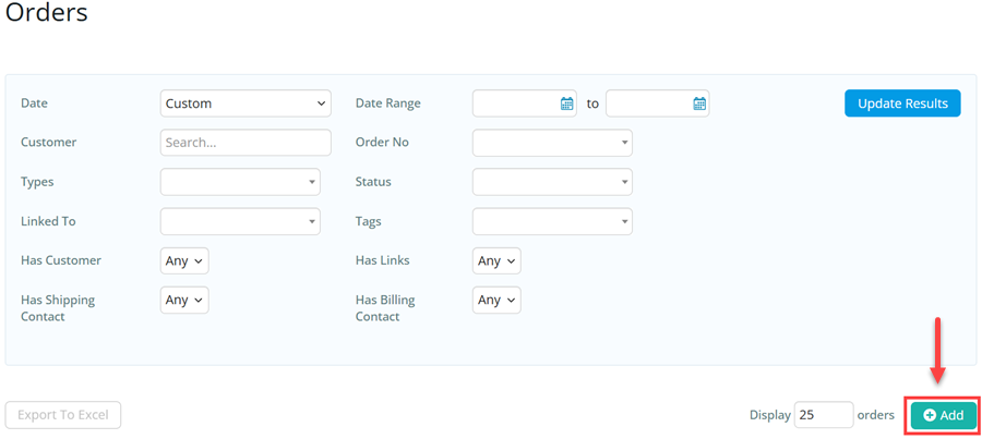 Add New Order or Invoice
