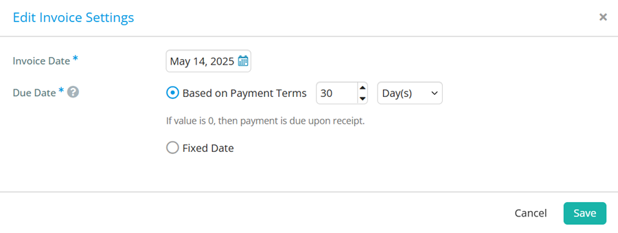 Invoice Settings