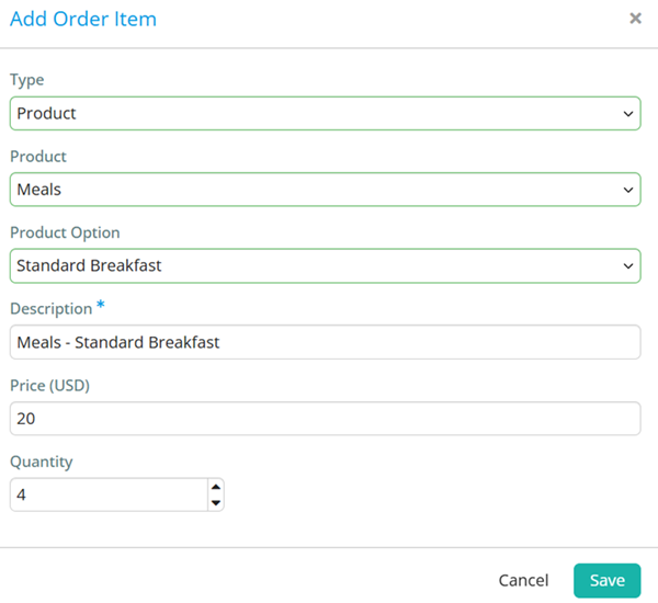 Add Order Invoice Item