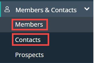 Members and Contacts tab