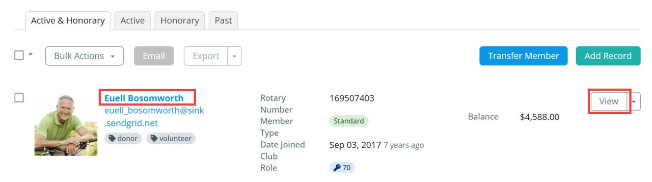 Navigating to member's profile